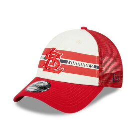 ニューエラ レディース 帽子 アクセサリー Men's White, Red St. Louis Cardinals Team Stripe Trucker 9Forty Snapback Hat White, Red