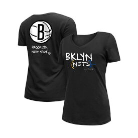 ニューエラ レディース Tシャツ トップス Women's White Brooklyn Nets 2022/23 City Edition V-Neck T-shirt White
