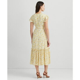 ラルフローレン レディース ワンピース トップス Women's Floral Georgette Flutter-Sleeve Dress Cream Multi