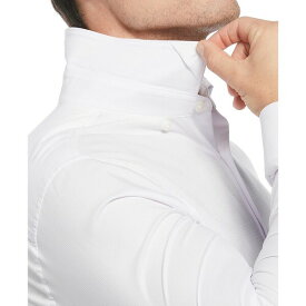 ペリーエリス メンズ シャツ トップス Men's Slim-Fit Stretch Tonal Glen Plaid Button-Down Shirt Bright White