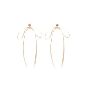 �V���[�l�E���V�� ���f�B�[�X �s�A�X���C�������O �A�N�Z�T���[ Bow ribbon beaded stud earrings Pink