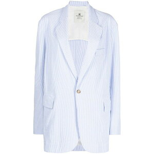 �f�j�~�X�g ���f�B�[�X �W���P�b�g���u���]�� �A�E�^�[ Pinstripe-pattern blazer Blue