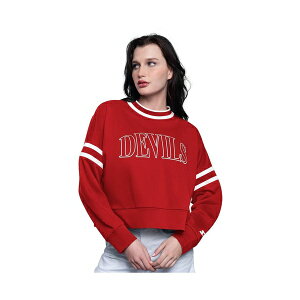 �X�^�[�^�[ ���f�B�[�X �p�[�J�[�E�X�E�F�b�g�V���c �A�E�^�[ Women's Red New Jersey Devils Power Play Cropped Pullover Sweatshirt Red