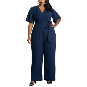 Li fB[X s[X gbvX Plus Size Charisma Crepe Jumpsuit Nouveau navy
