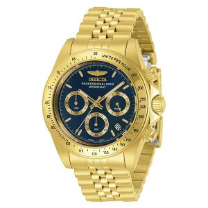 CrN^ Y rv ANZT[ Men's 30999 Speedway Quartz Chronograph Blue Dial Watch Gold