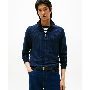 g~[ qtBK[ Y jbg&Z[^[ AE^[ Men's Pima Cotton Cashmere Two-Tone Zip Mock Neck Sweater Desert Sky