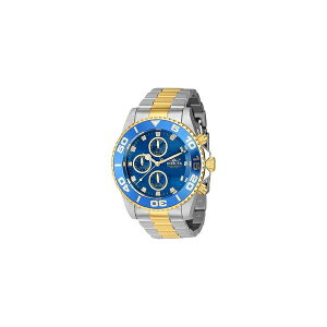 CrN^ Y rv ANZT[ Men's 43408 Pro Diver Quartz Chronograph Blue Dial Watch Silver