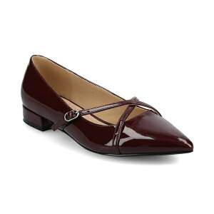 W[j[RNV fB[X q[ V[Y Women's Camby Crisscross Strap Pointed Toe Flats Patent, Oxblood