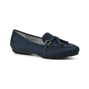 NtoCzCg}Ee fB[X Xb|E[t@[ V[Y Women's Gush Flat Loafer Navy, Suedette