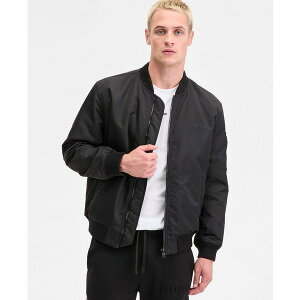 q[S{X Y WPbgu] AE^[ Men's Baken2435 Slim-Fit Satin Bomber Jacket Black