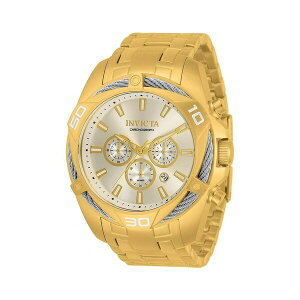 CrN^ Y rv ANZT[ Men's 34121 Bolt Quartz Chronograph Silver Dial Watch Gold