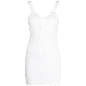 �A���L�T���_�[���� ���f�B�[�X �����s�[�X �g�b�v�X Smocked cotton mini dress White