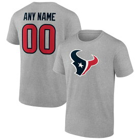 ファナティクス メンズ Tシャツ トップス Houston Texans Fanatics Branded Team Authentic Custom TShirt Heathered Gray