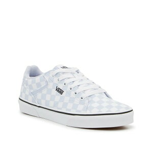 oY fB[X Xj[J[ V[Y Seldan Sneaker - Women's White/Light Blue Checkerboard Print
