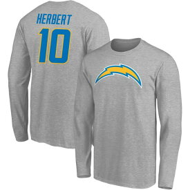 ファナティクス メンズ Tシャツ トップス Los Angeles Chargers Fanatics Branded Team Authentic Custom Long Sleeve TShirt Herbert,Justin-10