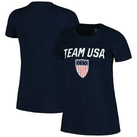アウタースタッフ レディース Tシャツ トップス Team USA Women's Shield TShirt Navy