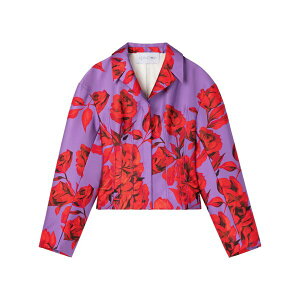 �G�[�[�b�g �t�@�N�g���[ ���f�B�[�X �W���P�b�g���u���]�� �A�E�^�[ Hibiscus-print cropped jacket Purple