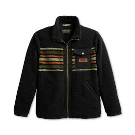 ペンドルトン メンズ ジャケット＆ブルゾン アウター Men's Stand-Collar Fleece Jacket Olive Camp Stripe