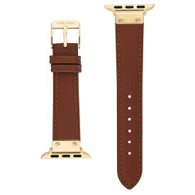 アンクライン レディース 腕時計 アクセサリー Women's Brown Genuine Leather Band Compatible with 38/40/41mm Apple Watch Brown, Gold-Tone