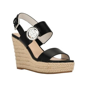 トミー ヒルフィガー レディース サンダル シューズ Women's Kahdy Logo Wedge Sandals Black