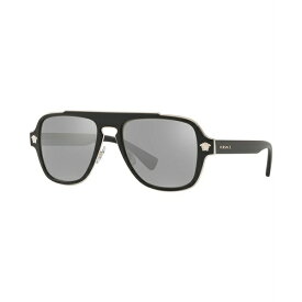 ヴェルサーチ メンズ サングラス・アイウェア アクセサリー Sunglasses, VE2199 MATTE BLACK / LIGHT GREY MIRROR SILVER