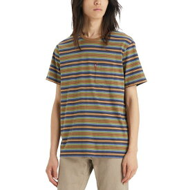 リーバイス メンズ Tシャツ トップス Men's Classic Pocket Short Sleeve Crewneck T-shirt Otter Stripe