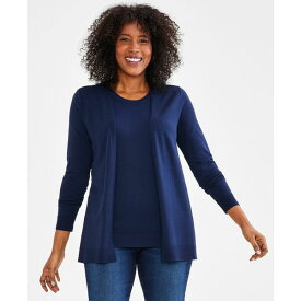 スタイルアンドコー レディース ニット&セーター アウター Women's Open Front Cardigan Sweater, Created for Macy's Industrial Blue