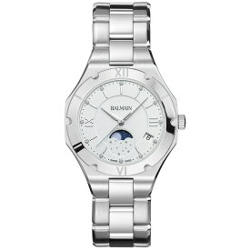 バルマン レディース 腕時計 アクセサリー Women's Swiss Be Balmain Moonphase Diamond (1/20 ct. t.w.) Stainless Steel Bracelet Watch 33mm Silver