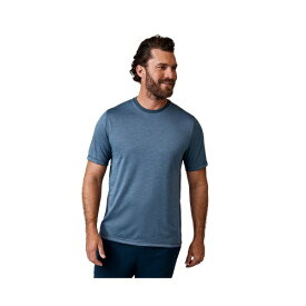 フリー カントリー メンズ Tシャツ トップス Men's Tech Jacquard Short Sleeve Crew Neck T-Shirt Compass blue