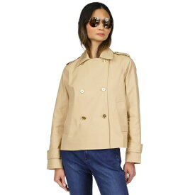 マイケルコース レディース ジャケット＆ブルゾン アウター Women's Cotton Twill Cropped Peacoat, Regular & Petite Khaki