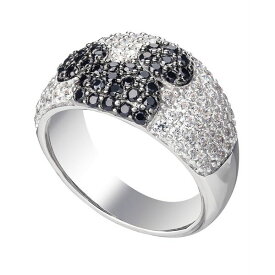 ディズニー メンズ リング アクセサリー Cubic Zirconia & Black Spinel Mickey Statement Ring in Sterling Silver Silver