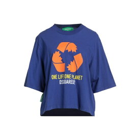 【送料無料】 ディースクエアード レディース Tシャツ トップス T-shirts Bright blue