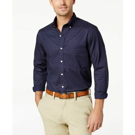 クラブルーム メンズ シャツ トップス Men's Micro Dot Print Stretch Cotton Shirt, Created for Macy's Navy Blue