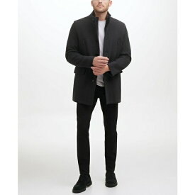 コールハーン メンズ ジャケット＆ブルゾン アウター Men's Wool Twill Stand Collar Topper with Nylon Bib Coat Charcoal