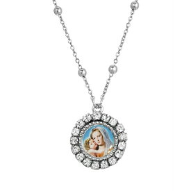 シンボルスオブフェイス レディース ネックレス・チョーカー・ペンダントトップ アクセサリー Silver-Tone Round Mother and Child Necklace White