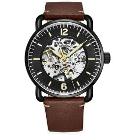 スターリング レディース 腕時計 アクセサリー Men's Brown Leather Strap Watch 42mm Brown