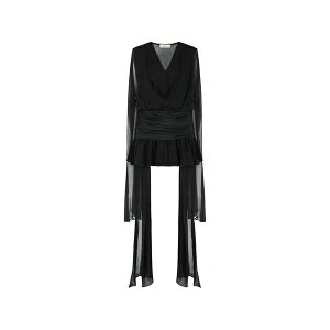 �u���}���� ���f�B�[�X �����s�[�X �g�b�v�X Draped v-neck mini dress Black