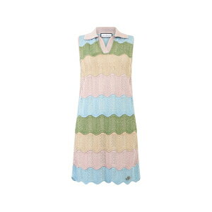 �t�B���b�v�v���C�� ���f�B�[�X �����s�[�X �g�b�v�X Polo neck mini dress color wave Pink
