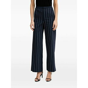 �x�l�g�� ���f�B�[�X �J�W���A���p���c �{�g���X Pinstripe-pattern wide-leg trousers Blue