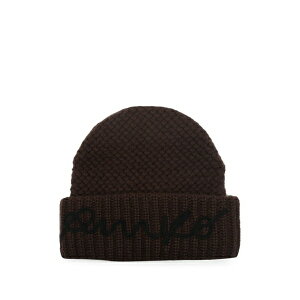 �s���R ���f�B�[�X �X�q �A�N�Z�T���[ Bambu logo-embroidered beanie hat Brown