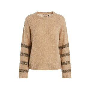 �c�C���Z�b�g ���f�B�[�X �j�b�g&�Z�[�^�[ �A�E�^�[ Sequin-striped round-neck sweater Neutrals