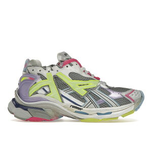 Balenciaga oVAK Y Xj[J[ yBalenciaga Runner Leather Free Grey Light Purple Neon Yellow Whitez TCY US_10(28.0cm) Grey/Light Purple/Neon Yellow/White