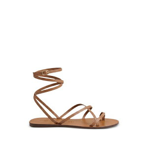 �}�l�r ���f�B�[�X �T���_�� �V���[�Y X alex rivi��¨re studio valentina wrap-around leather flat sandals Brown
