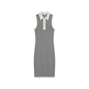 �t���[�� ���f�B�[�X �����s�[�X �g�b�v�X Stripe-pattern midi dress Blue