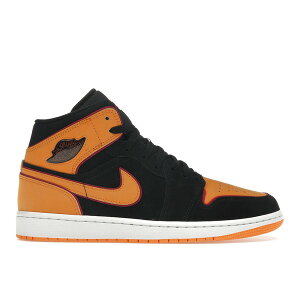 Jordan �W���[�_�� �����Y �X�j�[�J�[ �yJordan 1 Mid Fat Tongue Black Orange�z �T�C�Y US_M_15 Black/Orange
