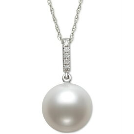 ベル ドゥ メール レディース ネックレス・チョーカー・ペンダントトップ アクセサリー Cultured Freshwater Pearl (6mm) & Diamond Accent 18" Pendant Necklace in 14k White Gold, Created for Macy's White Gold