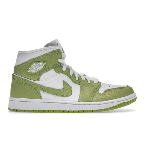 Jordan �W���[�_�� ���f�B�[�X �X�j�[�J�[ �yJordan 1 Mid Green Python (Women's)�z �T�C�Y US_5.5(22.5cm) White/White/Vivid Green