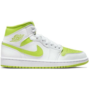 Jordan �W���[�_�� ���f�B�[�X �X�j�[�J�[ �yJordan 1 Mid White Lime (Women's)�z �T�C�Y US_7.5(24.5cm) White/Lime