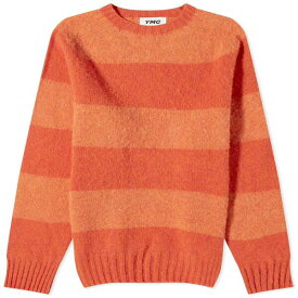 ワイエムシー メンズ ニット&セーター アウター YMC Suedehead Stripe Crew Knit Orange