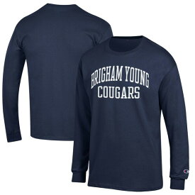 チャンピオン メンズ Tシャツ トップス BYU Cougars Champion Jersey Long Sleeve TShirt Navy